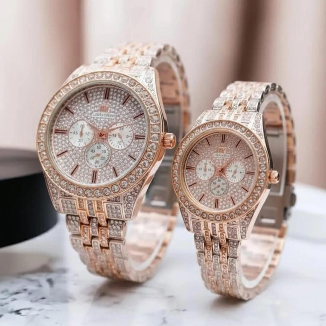 rose gold couple watch