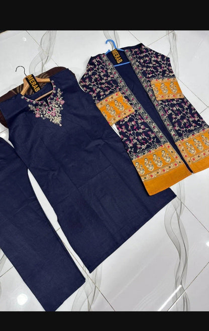 3 pcs women,s unstitched plain suit&nbsp;