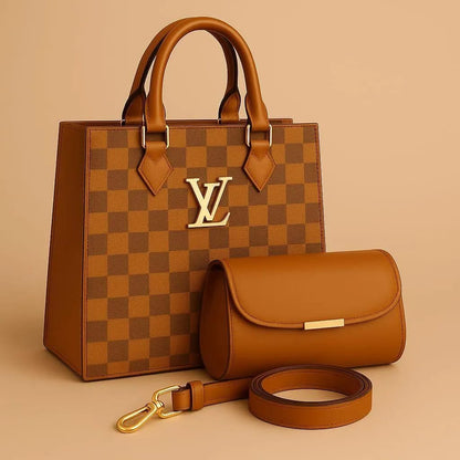 women,s pu leather textured hand bag set