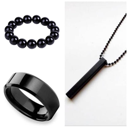 Mens 3 pcs stainless steel jewelry set
