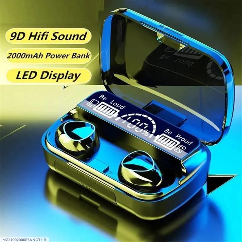 9D wifi sound black LED display Earbuds 2000mah
