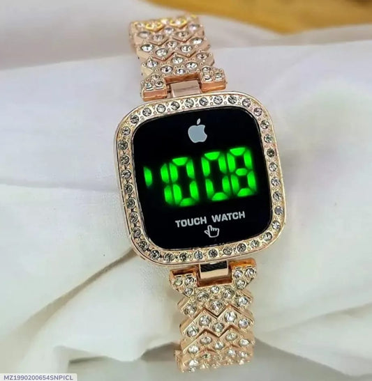 womens Gold crystal touch watch
