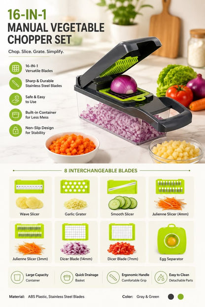 16 in 1 vegetables chpper