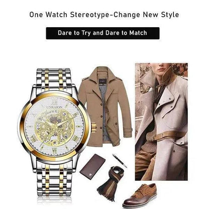 skeleton watch stainless steel
