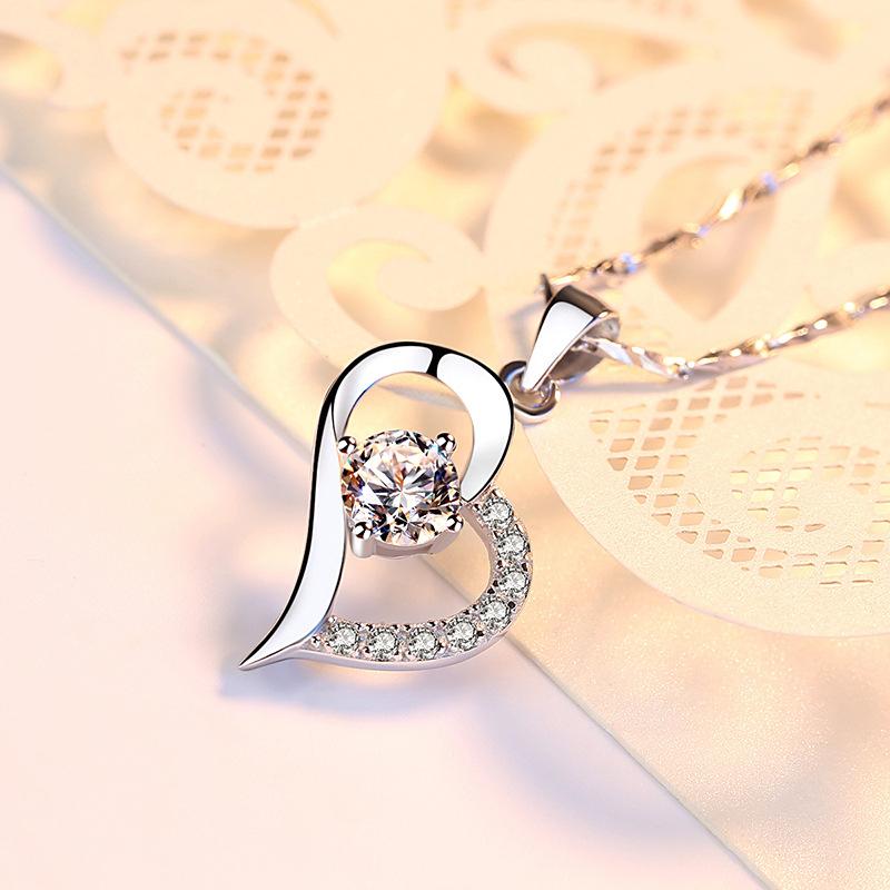 womens silver pendent neckles korean style Daily wear
