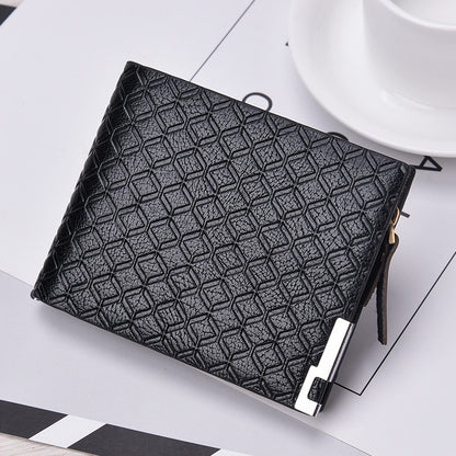 Mens Plaid Zipper Wallet